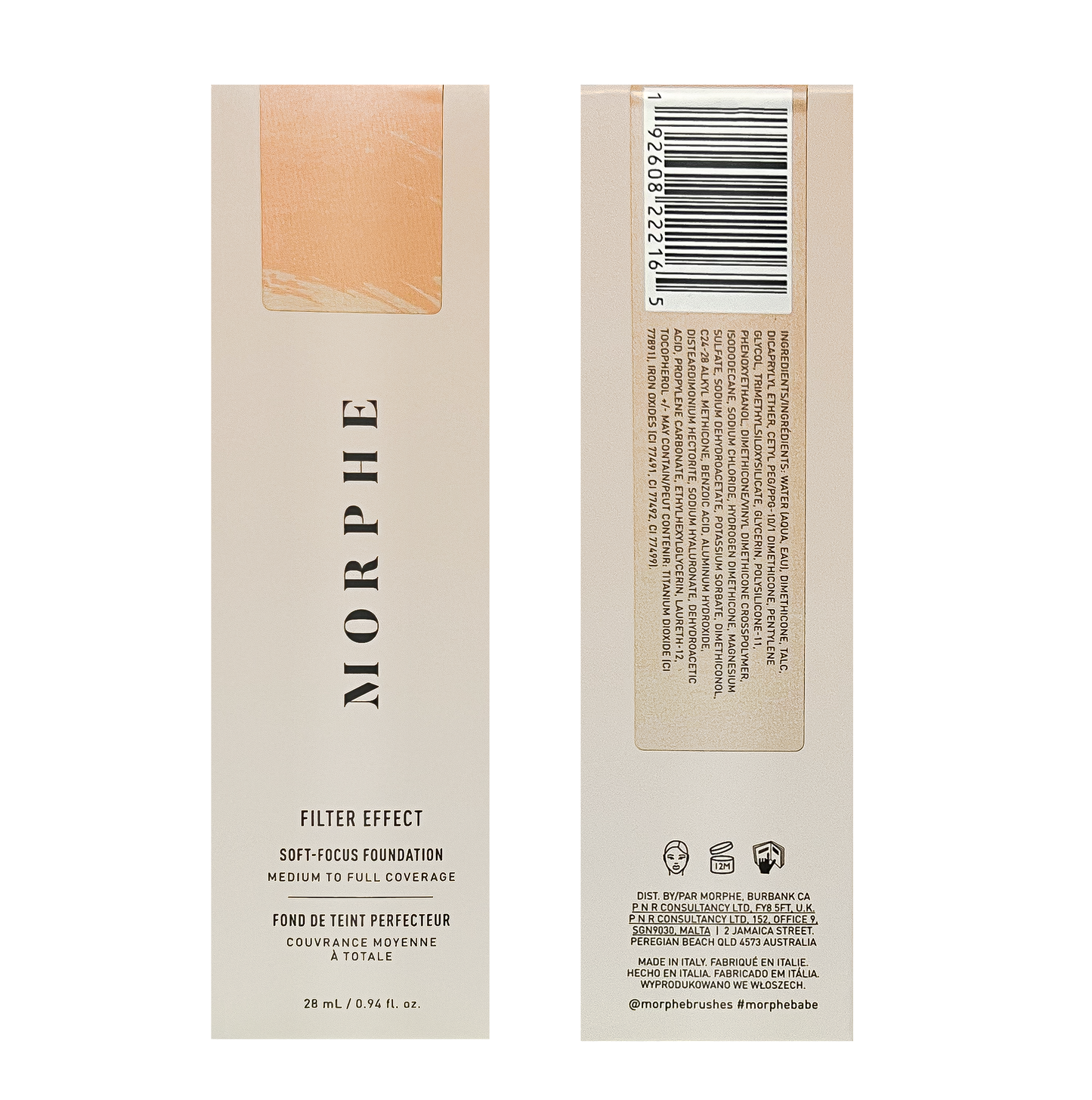 Morphe Filter Effect Soft Focus Foundation - Light 7 - 28ml - Sold Individually