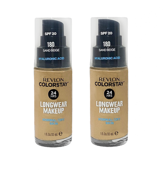 Revlon ColorStay 24H Foundation w/ Hyaluronic Acid - 180 Sand Beige - 2 Pack
