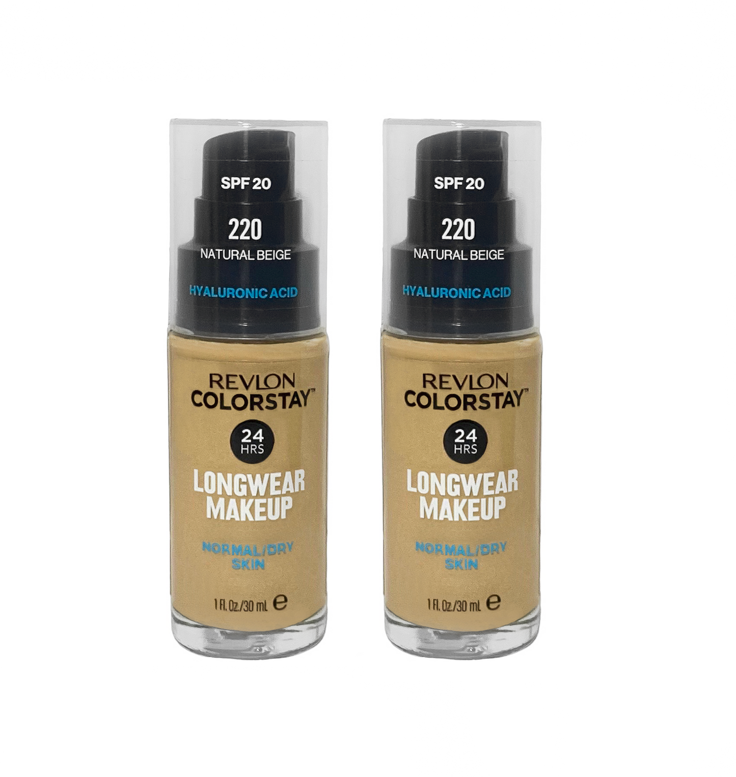 Revlon ColorStay 24H Foundation w/ Hyaluronic Acid - 220 Natural Beige - 2 Pack