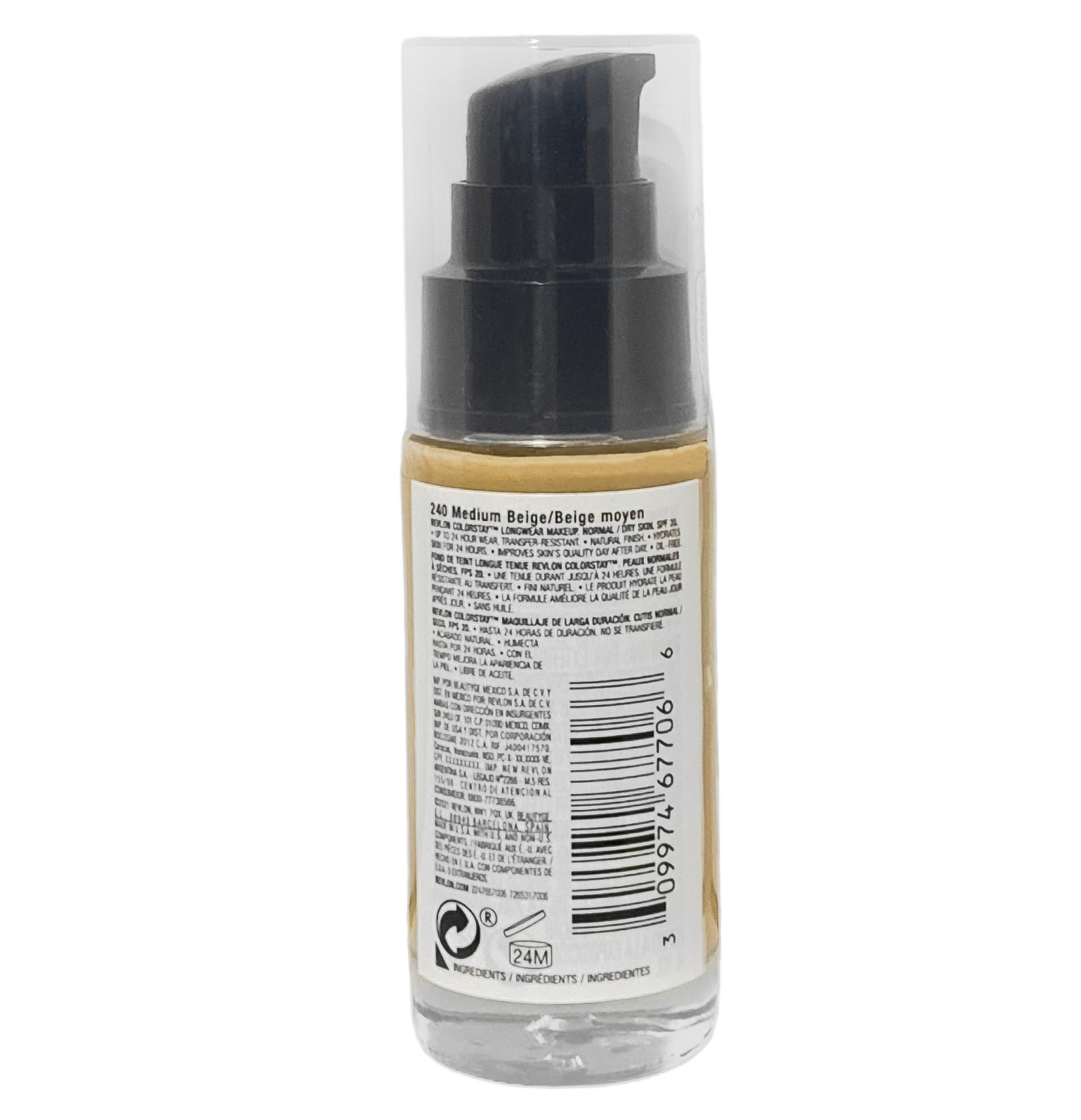Revlon ColorStay 24H Foundation w/ Hyaluronic Acid - 240 Medium Beige - 2 Pack