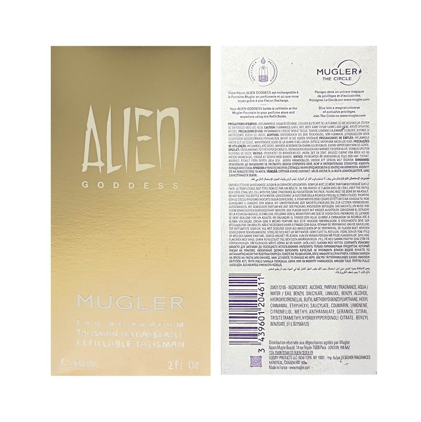 Mugler Alien Goddess - Eau De Parfum - Refillable Talisman - 60ml - Sold Individually