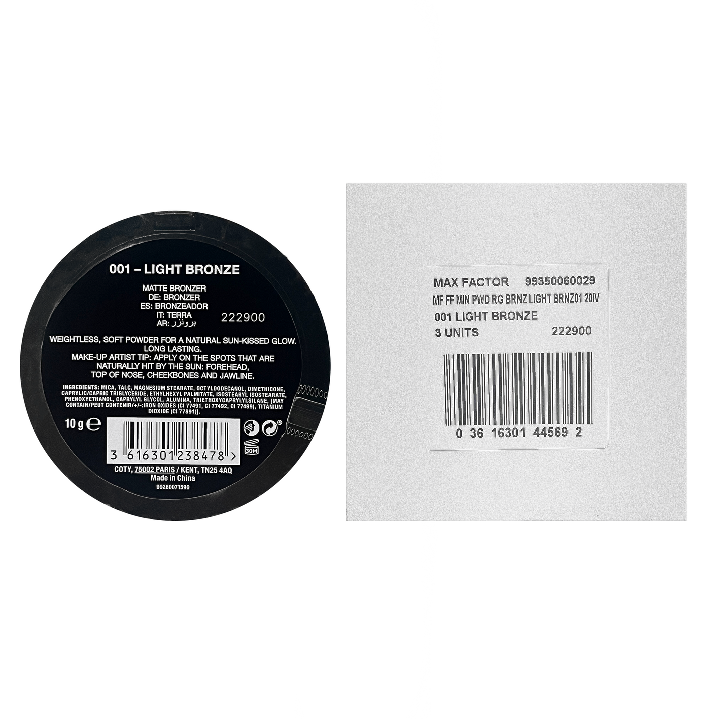 Max Factor Bronzing Powder Facefinity Bronzer - 01 Light bronze - Pack Of 3