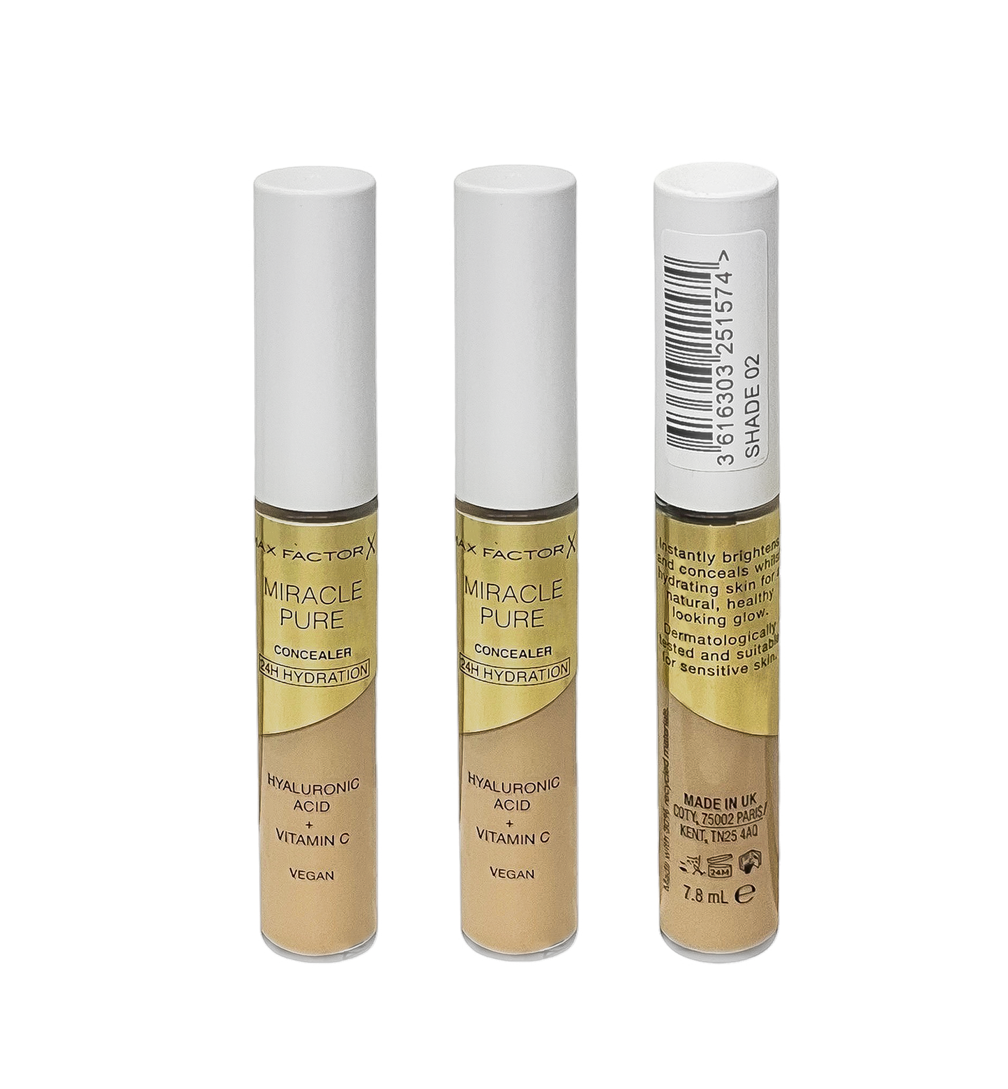Max Factor Miracle Pure Concealer - Shade 02 - Pack Of 3