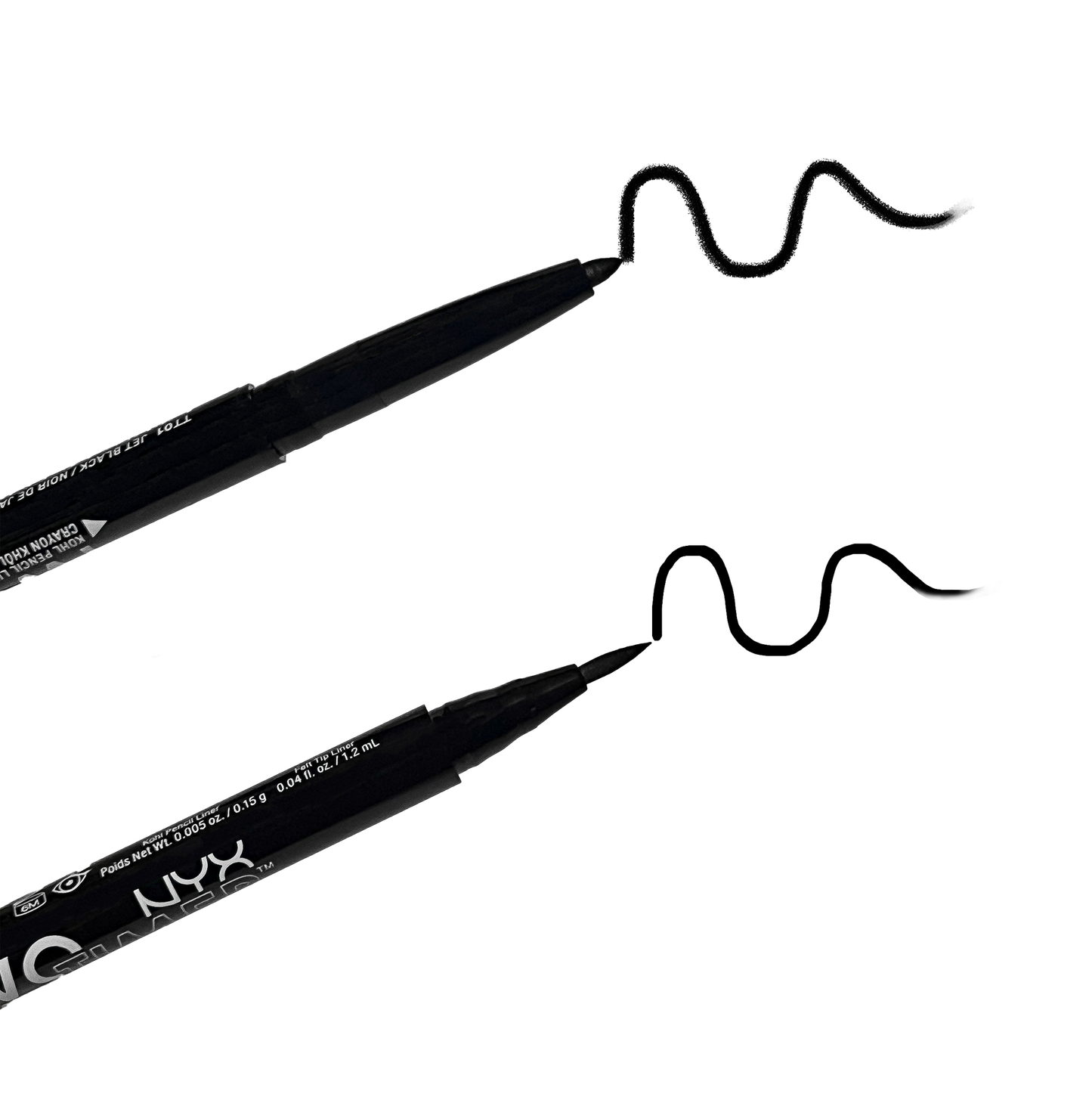 NYX Two Timer Dual Ended Kohl Pencil & Felt Tip Liner - 3 Pack