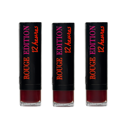 Bourjois Lipstick Rouge Edition 12h - 46 Burgun'it - Pack Of 3