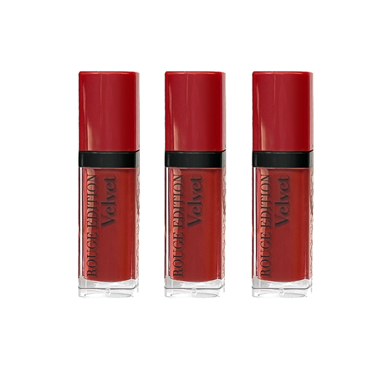 Bourjois Matte Finish 01 Personne ne rouge  Liquid Lipstick - Pack Of 3