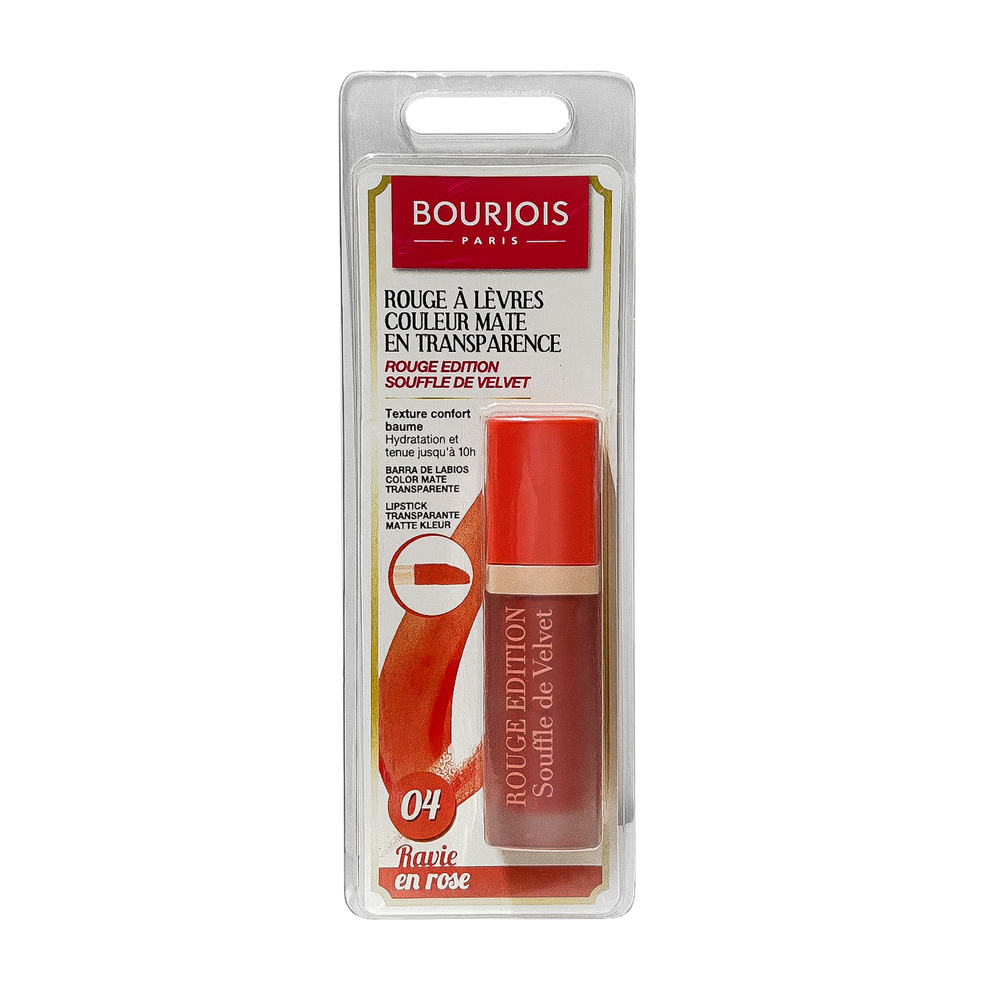 Bourjois Rouge Edition Souffle De Velvet - 04 Ravie En Rose - Sold Individually