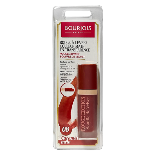 Bourjois Rouge Edition Souffle De Velvet Matte Lipstick - 08 Carameli Melo - Sold Individually