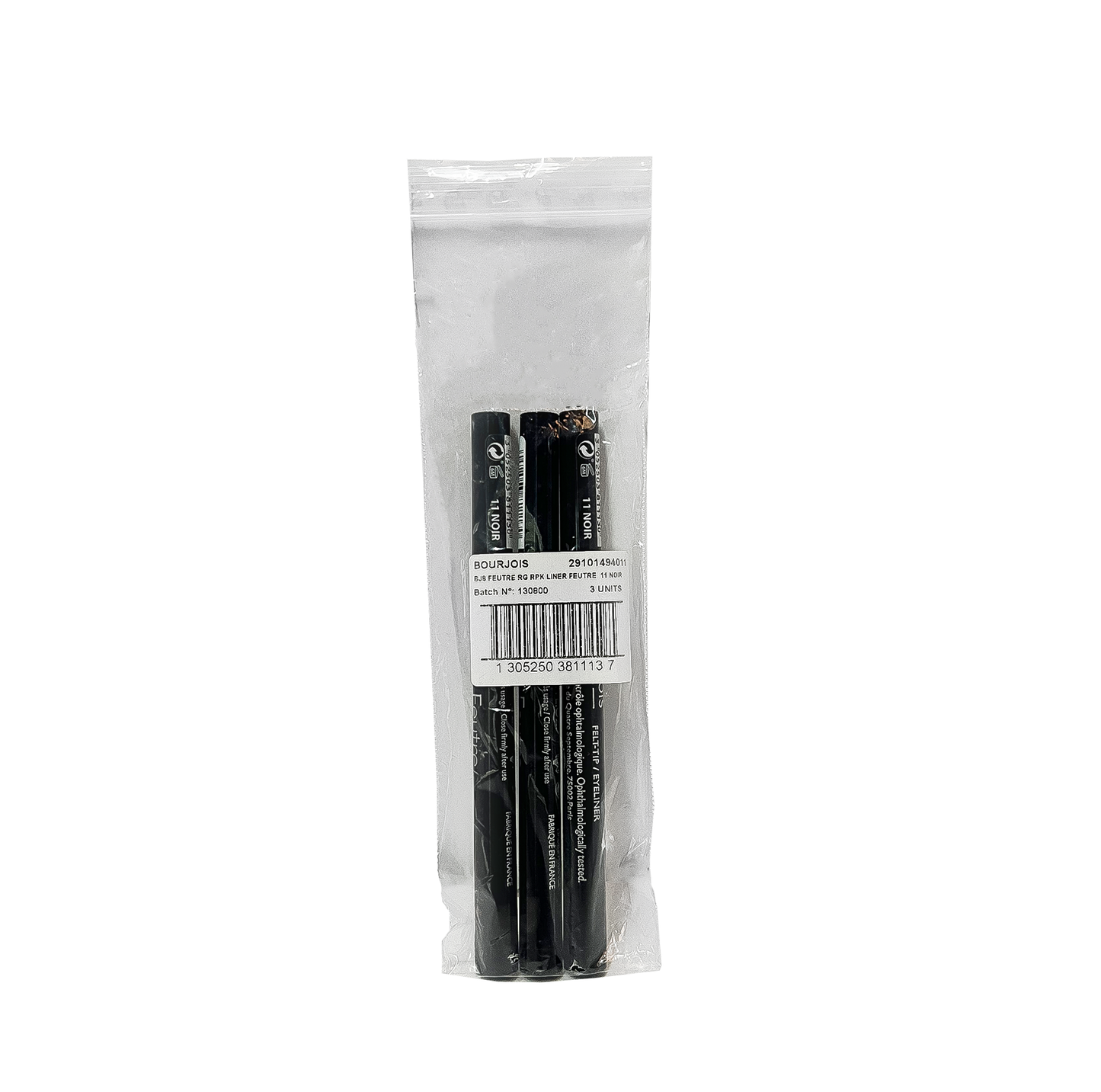 Bourjois Eyeliner Felt Tip - 11 Noir Black - Pack Of 3