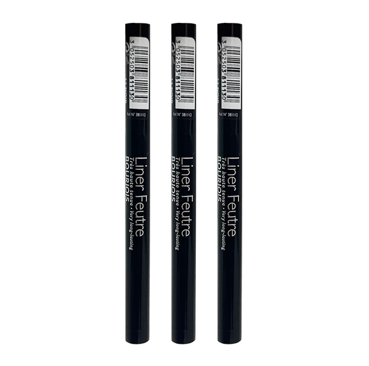 Bourjois Eyeliner Felt Tip - 11 Noir Black - Pack Of 3