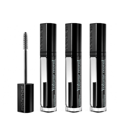 Bourjois Mascara Volume Reveal Waterproof Black with Mirror - 23 Waterproof Black - 3 Pack