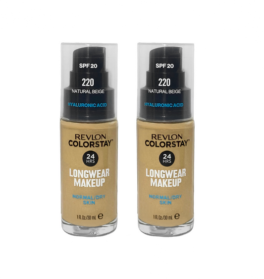 Revlon ColorStay 24H Foundation w/ Hyaluronic Acid - 220 Natural Beige - 2 Pack