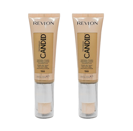 Revlon Foundation Photoready Candid 22ml Tube - 150 Creme Brulee - 2 Pack