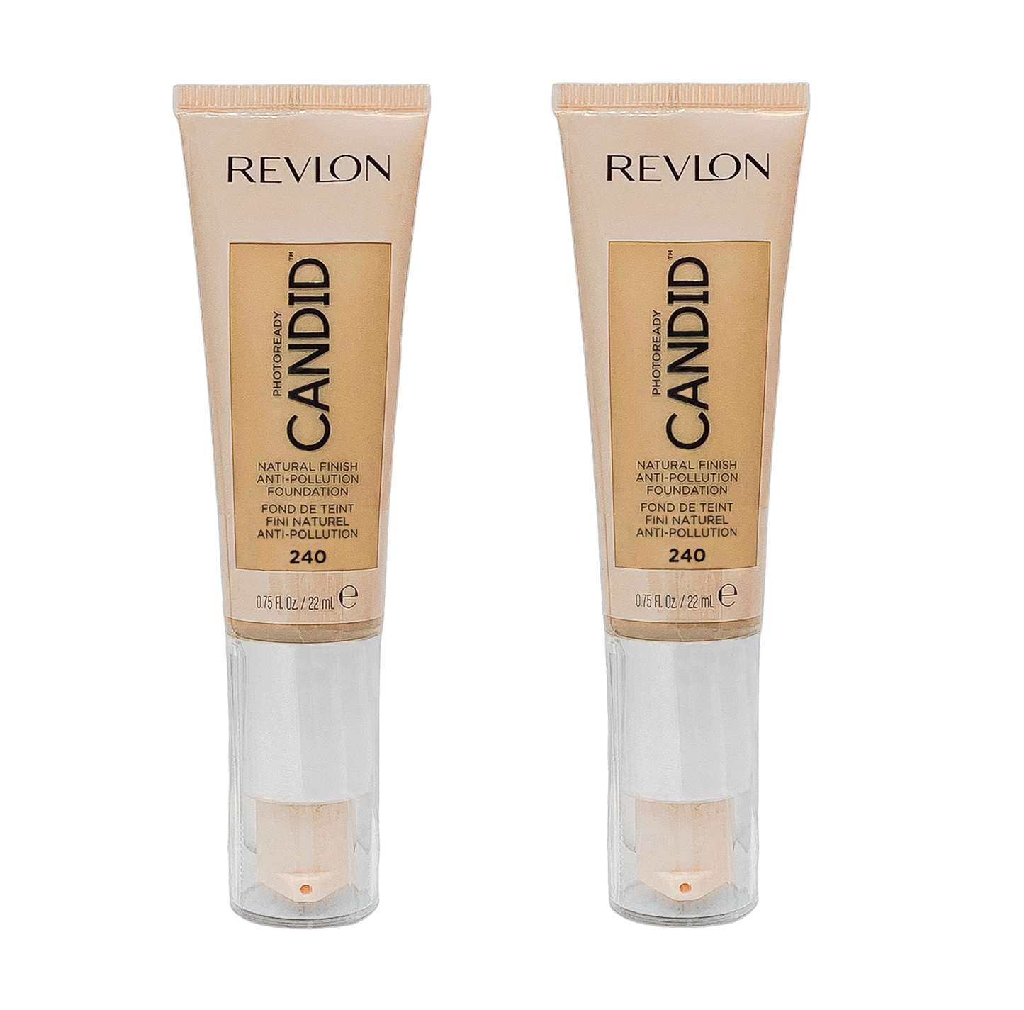 Revlon Foundation Photoready Candid 22ml Tube - 240 Natural Beige - 2 Pack