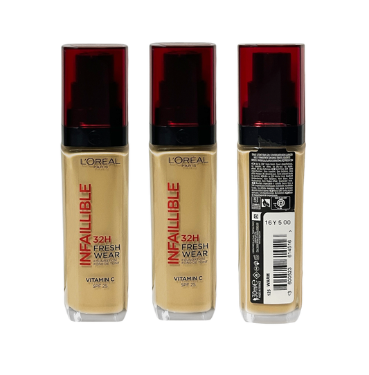 L'Oréal Paris Infallible 32H Fresh Wear Foundation 125 Warm - Pack Of 3