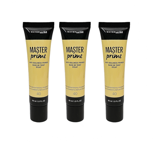 Maybelline Primer Master Prime 40 Anti-Dullness With Brightening Pigments - 30ml Tube - Sold In 3 Pieces