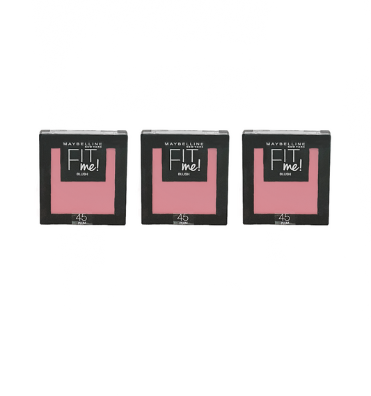 Maybelline Blush Fit Me 45 Plum - 5g - Sold In 3 Pieces