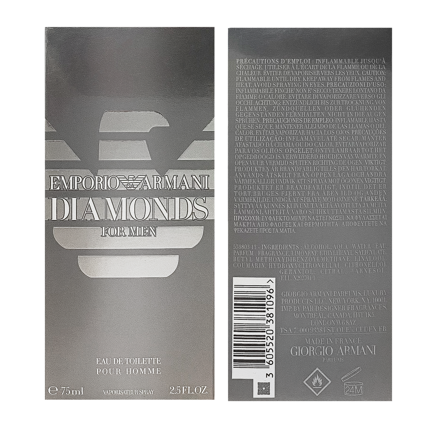 Armani Diamonds For Man Eau De Toilette 75ml - Sold Individually