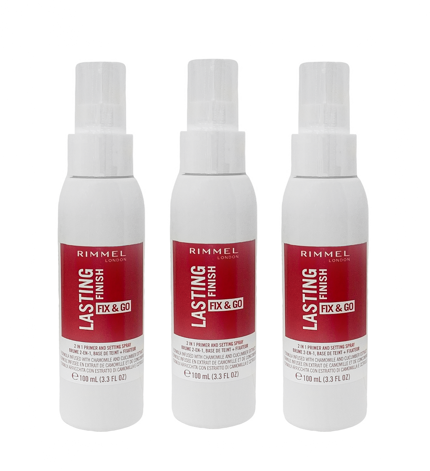 Rimmel Lasting Finish Fix & Go Setting Spray - Sold In 3 Pieces