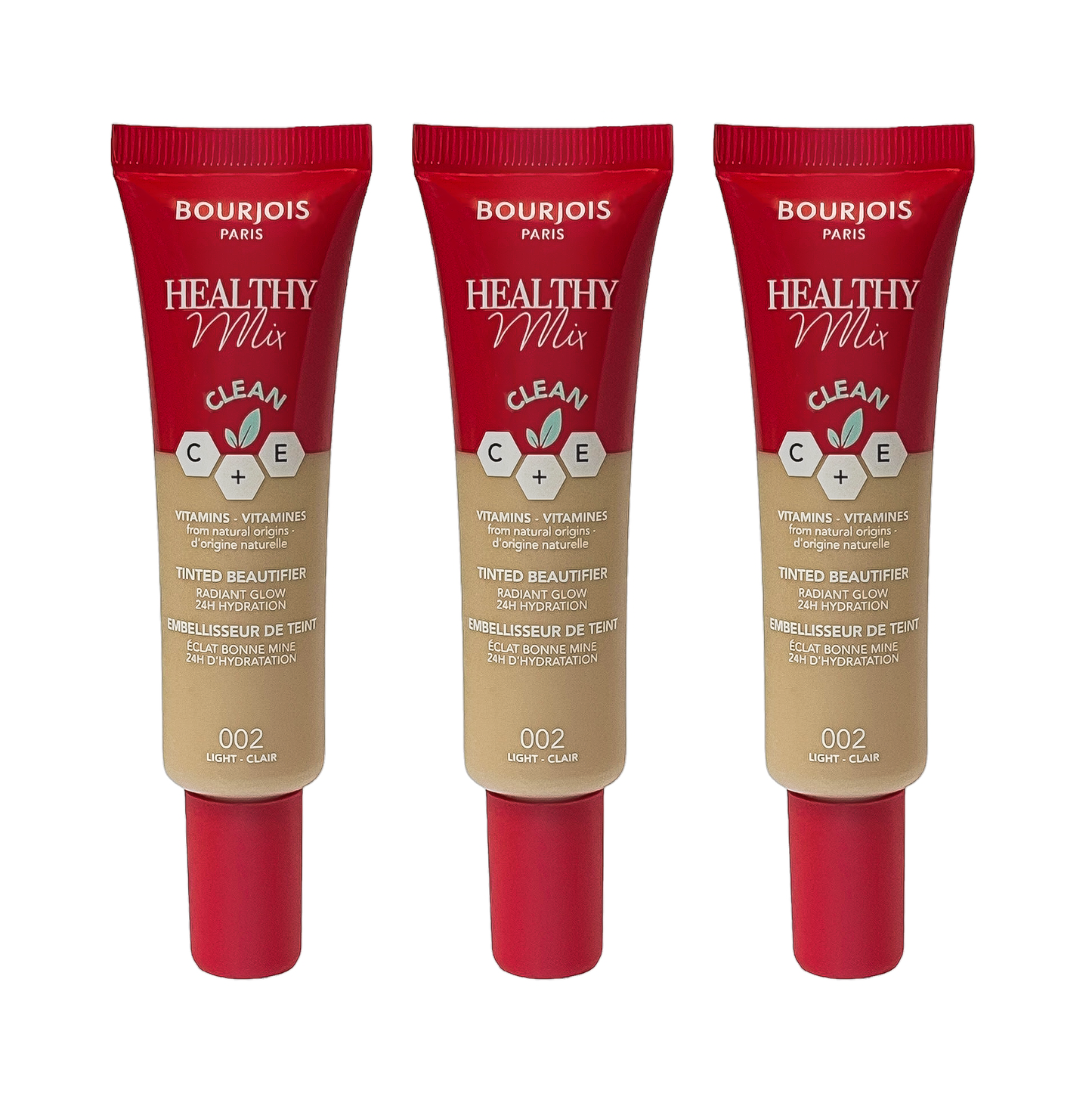 Bourjois Foundation Healthy Mix Tinted Beautyfier Tube - 30ml - 002 Light - Sold In 3 Pack