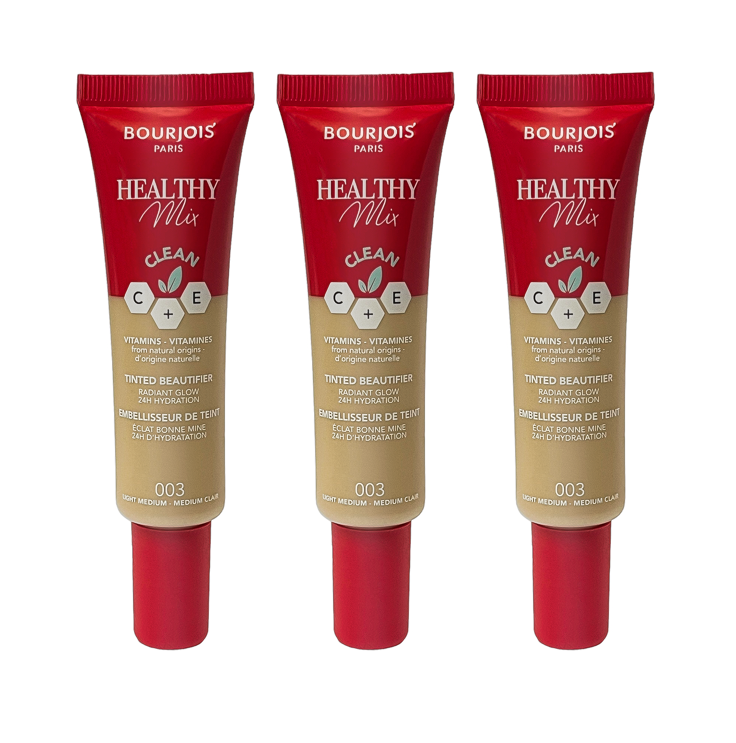 Bourjois Foundation Healthy Mix Tinted Beautyfier Tube - 30ml - 003 Light Medium- Sold In 3 Pack