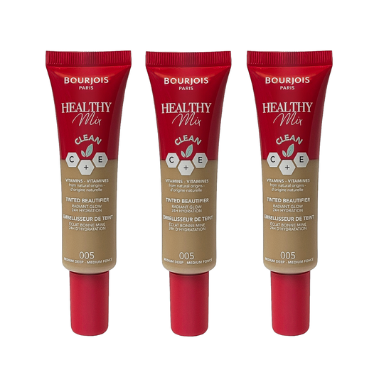 Bourjois Foundation Healthy Mix Tinted Beautyfier Tube - 30ml - 005 Medium Deep - Sold In 3 Pack