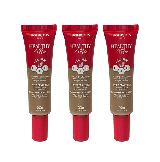 Bourjois Foundation Healthy Mix Tinted Beautyfier Tube - 30ml - 006 Deep - Sold In 3 Pack